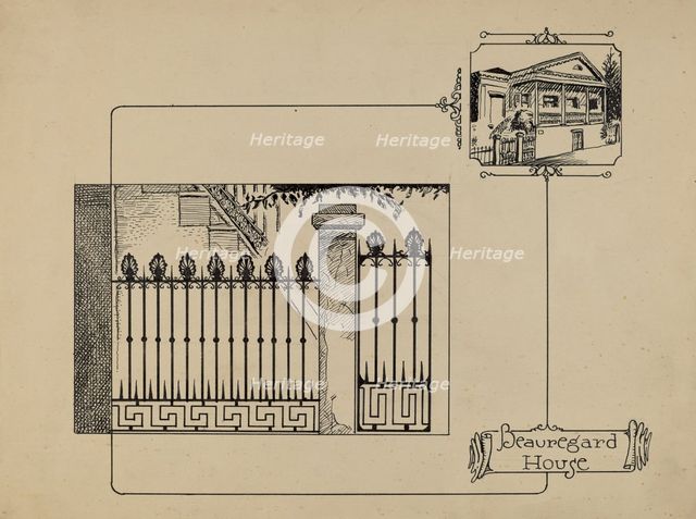 Cast Iron Fence, 1935/1942. Creator: Al Curry.
