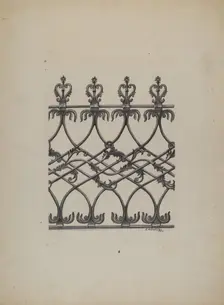 Cast Iron Fence, 1937. Creator: Eugene Shellady