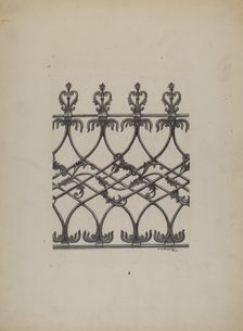 Cast Iron Fence, 1937. Creator: Eugene Shellady