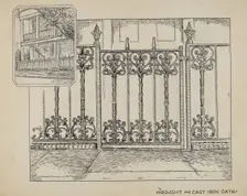 Cast Iron Fence, c. 1936. Creator: Al Curry