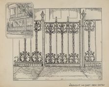 Cast Iron Fence, c. 1936. Creator: Al Curry