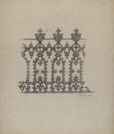 Cast Iron Fence, c. 1937. Creator: Charlotte Angus