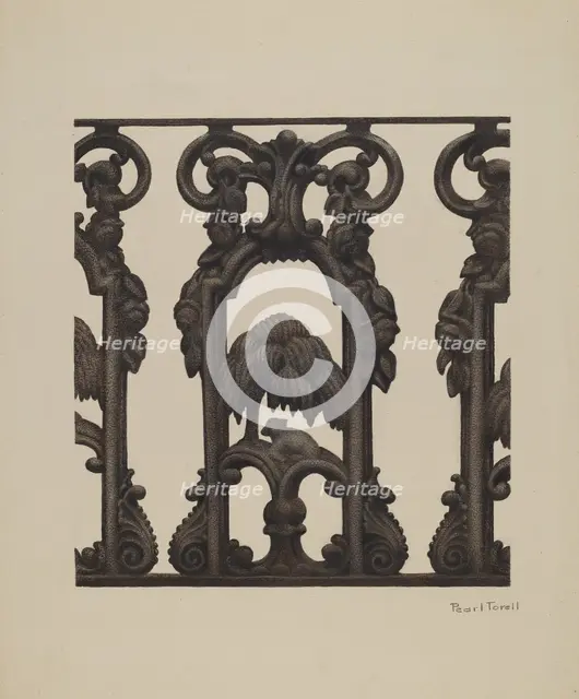 Cast Iron Fence, c. 1939. Creator: Pearl Torell.