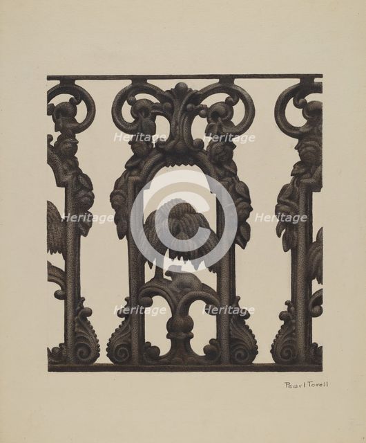Cast Iron Fence, c. 1939. Creator: Pearl Torell.
