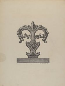 Cast Iron Fence Finial, 1937. Creator: Austin L. Davison