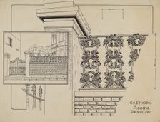 Cast Iron Fence Railing, c. 1936. Creator: Ray Price