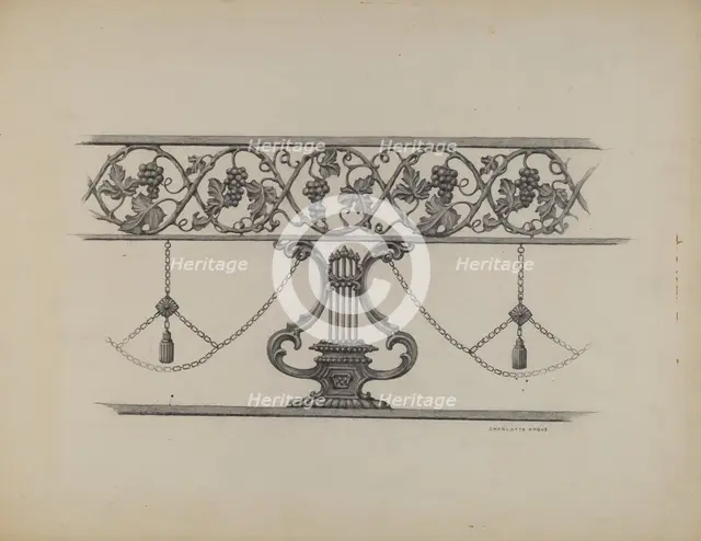 Cast Iron Fencing, c. 1937. Creator: Charlotte Angus.