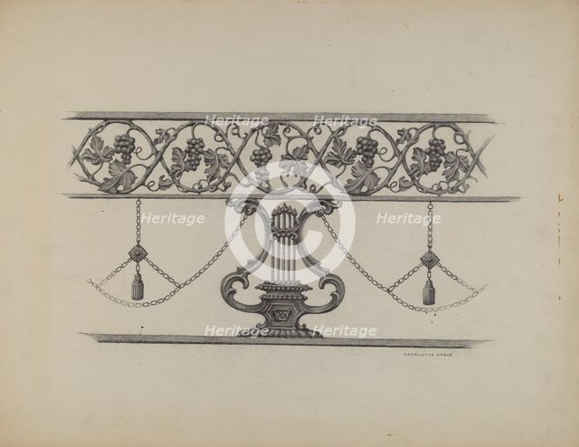 Cast Iron Fencing, c. 1937. Creator: Charlotte Angus.