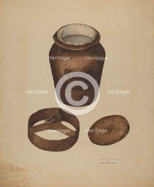 Cast Iron Fruit Jar, c. 1940. Creator: Doris Hollingsworth.