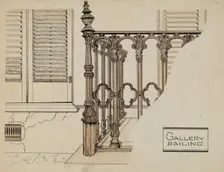 Cast Iron Gallery Rail, c. 1936. Creator: Ray Price