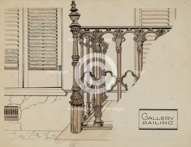 Cast Iron Gallery Rail, c. 1936. Creator: Ray Price.