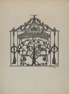 Cast Iron Gate, 1937. Creator: Eugene Shellady