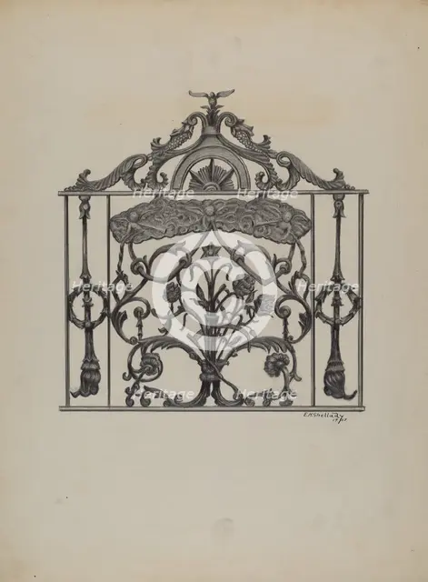 Cast Iron Gate, 1937. Creator: Eugene Shellady.