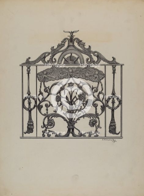 Cast Iron Gate, 1937. Creator: Eugene Shellady.