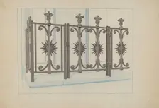 Cast Iron Gate and Fence, c. 1936. Creator: Joseph L. Boyd