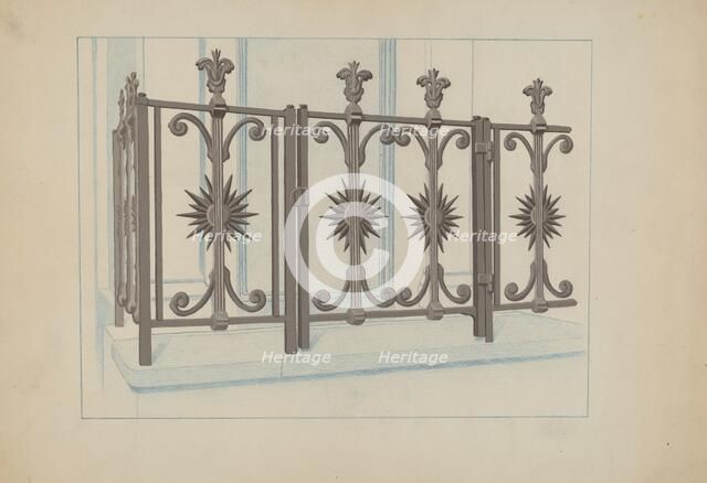 Cast Iron Gate and Fence, c. 1936. Creator: Joseph L. Boyd.