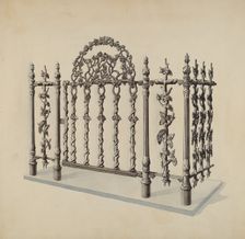 Cast Iron Gate and Fence, c. 1936. Creator: Lucien Verbeke