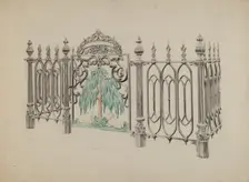 Cast Iron Gate and Fence, c. 1936. Creator: Ray Price