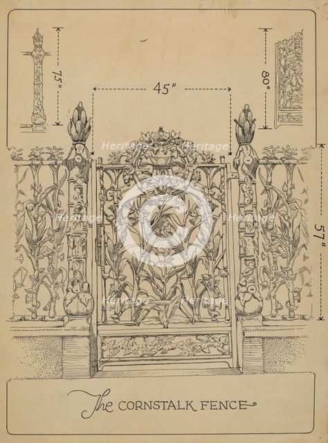 Cast Iron Gate and Fence, c. 1936. Creator: Thomas Byrne.