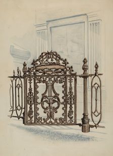 Cast Iron Gate, c. 1936. Creator: Al Curry