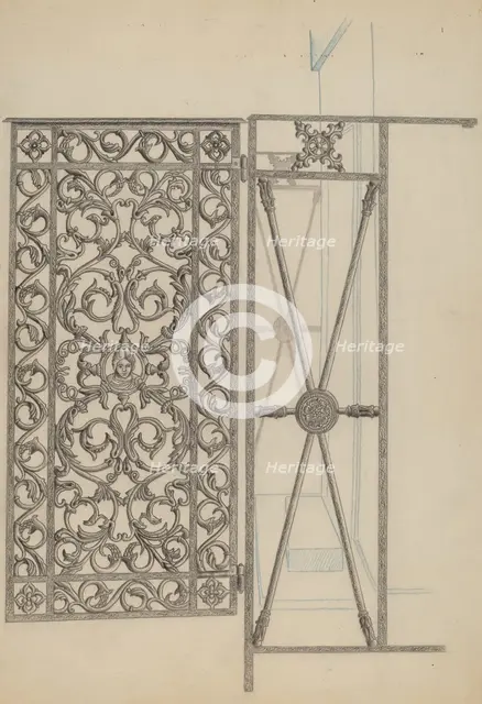 Cast Iron Gate, c. 1936. Creator: Joseph L. Boyd.