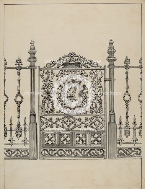Cast Iron Gate, c. 1936. Creator: Lucien Verbeke.
