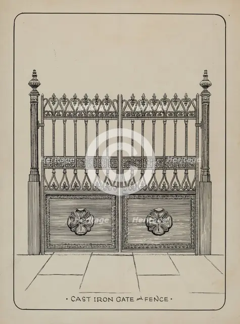 Cast Iron Gate, c. 1936. Creator: Lucien Verbeke.