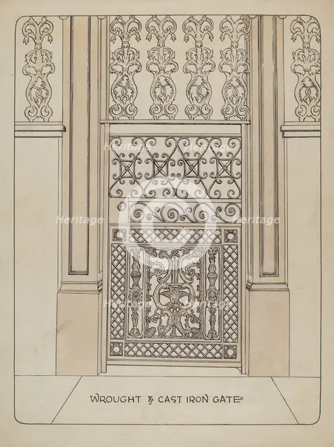 Cast Iron Gate, c. 1936. Creator: Ray Price.