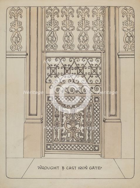 Cast Iron Gate, c. 1936. Creator: Ray Price.