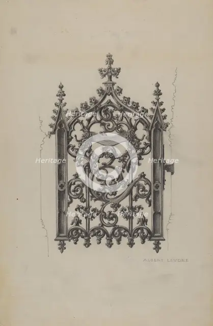 Cast Iron Gate, c. 1937. Creator: Albert J. Levone.