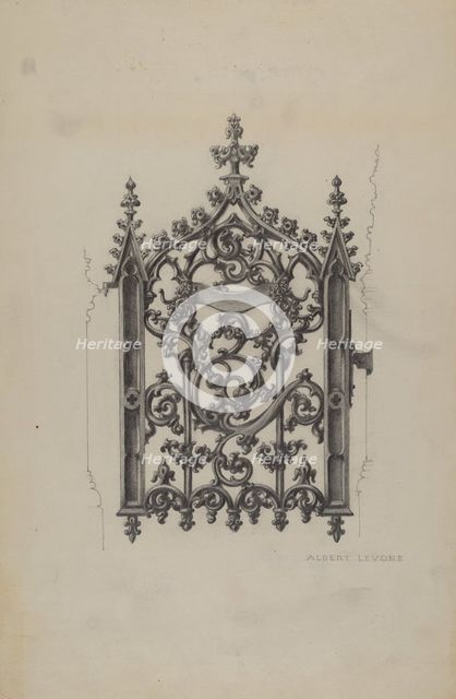 Cast Iron Gate, c. 1937. Creator: Albert J. Levone.