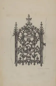 Cast Iron Gate, c. 1937. Creator: Albert J. Levone