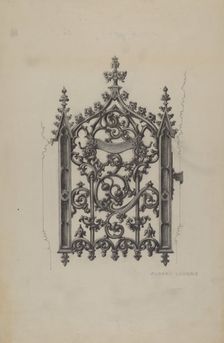 Cast Iron Gate, c. 1937. Creator: Albert J. Levone