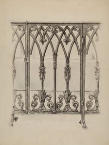 Cast Iron Gate Railing, c. 1936. Creator: Ray Price