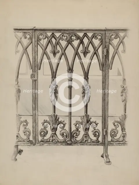 Cast Iron Gate Railing, c. 1936. Creator: Ray Price.