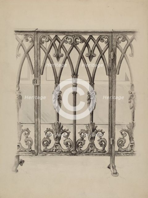 Cast Iron Gate Railing, c. 1936. Creator: Ray Price.