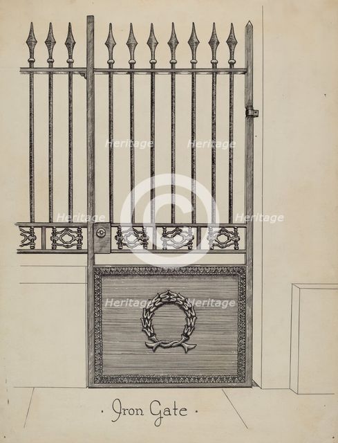 Cast Iron Gateway, c. 1936. Creator: Ray Price.