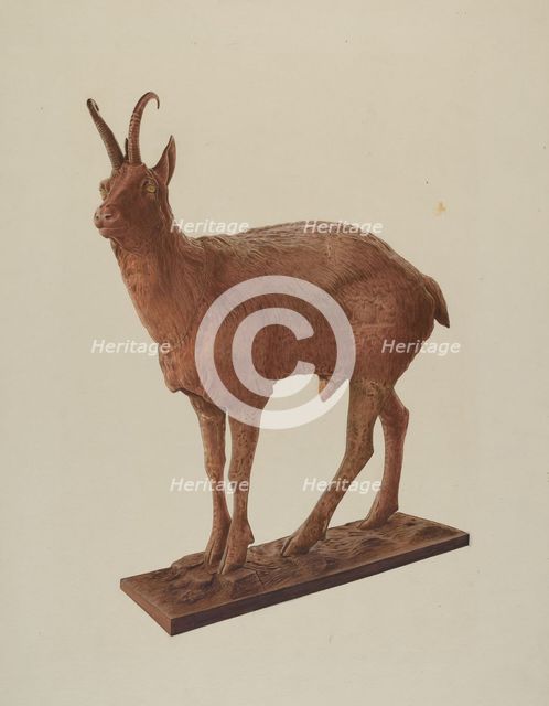 Cast Iron Goat, 1940. Creator: Lucille Chabot.