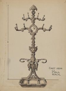 Cast Iron Hat Rack, c. 1936. Creator: Lucien Verbeke
