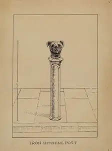 Cast Iron Hitching Post, 1935/1942. Creator: Lucien Verbeke