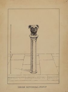Cast Iron Hitching Post, 1935/1942. Creator: Lucien Verbeke