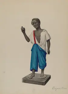 Cast Iron Hitching Post, c. 1936. Creator: Eugene Croe