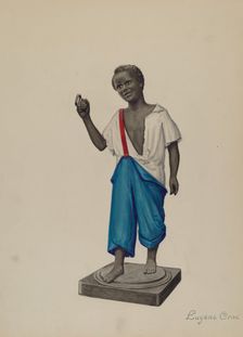 Cast Iron Hitching Post, c. 1936. Creator: Eugene Croe