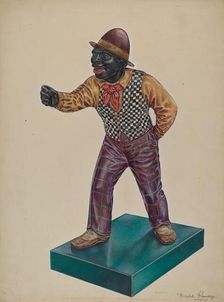 Cast Iron Hitching Post, c. 1938. Creator: David Ramage