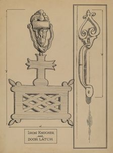 Cast Iron Knocker/Latch, c. 1936. Creator: Al Curry
