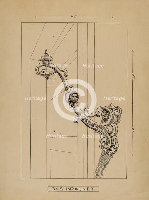 Cast Iron Lighting Brackets, c. 1936. Creator: Lucien Verbeke.