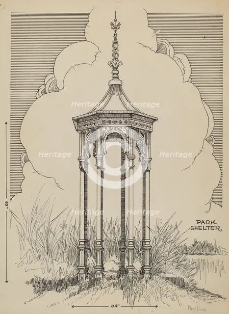 Cast Iron Pavilion, c. 1936. Creator: Thomas Byrne.