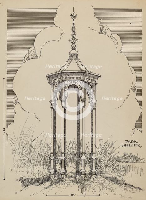 Cast Iron Pavilion, c. 1936. Creator: Thomas Byrne.