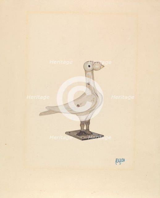 Cast Iron Pigeon, c. 1936. Creator: Rex F Bush.