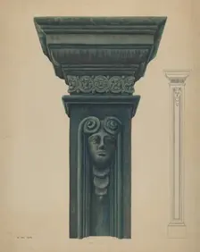 Cast Iron Pillar, 1935/1942. Creator: Vera Van Voris